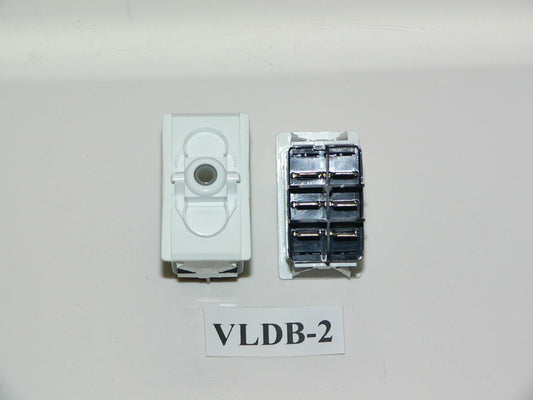 VLDB-2 Carling  (ON)/OFF/(ON) double pole momentary rocker switch no lamps. White body. windshield vent, hatch lift