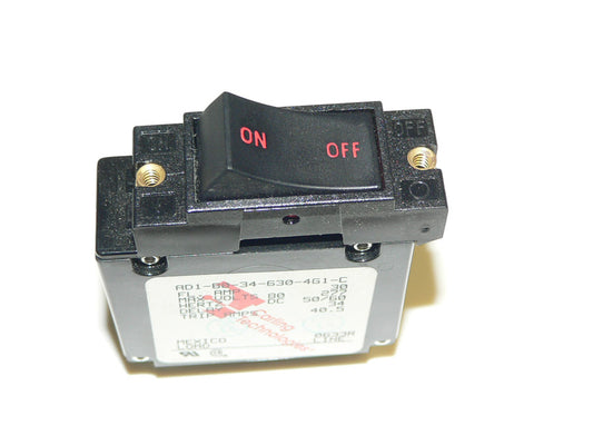 Carling AD1 Circuit Breaker, Rocker Style, RED Text Only, Horizontal