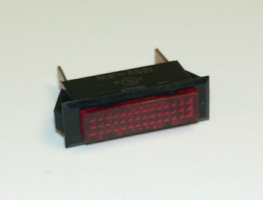 Red rectangle panel indicator light 125VAC