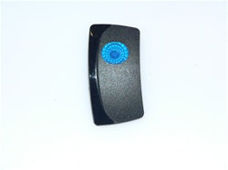 C4-E Carling Contura V series rocker switch actuator - Black Single Blue Lens - Left