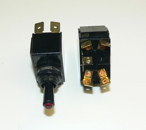 LT-1561-BLK-IND, Carling SPDT ON/OFF/ON Independent Lamp - Lighted Tip Toggle Switch, Black Handle