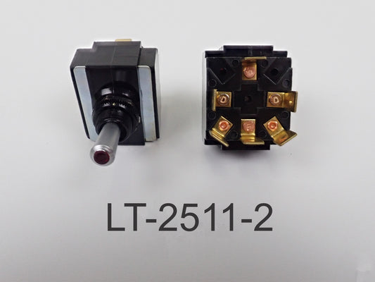 LT-2511-2, Carling DPST ON/OFF Independent Lamp - Lighted Tip Toggle Switch