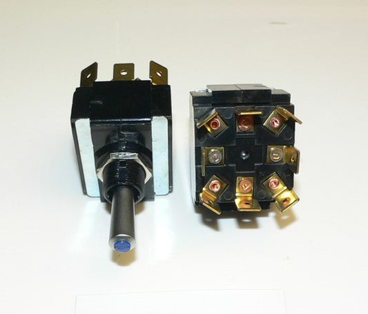 LT-2581, Carling DPDT (ON)/OFF/(ON) Independent Lamp - Lighted Tip Toggle Switch, 8 Terminal