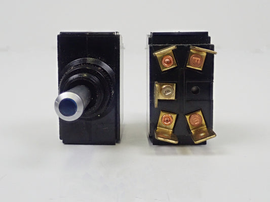 LT-1581-3, Carling SPDT(ON)/OFF/(ON) Momentary Independent Lamp Lighted Tip Toggle Switch,