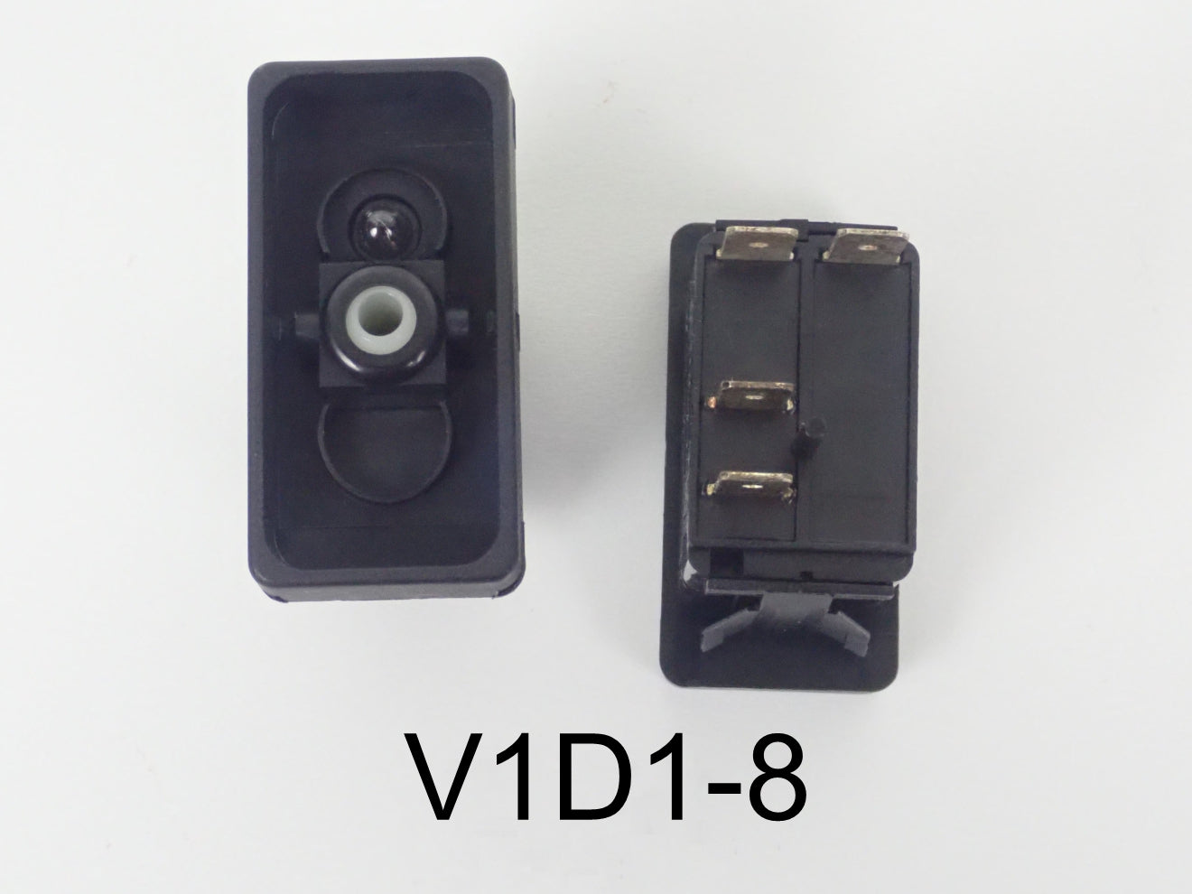 V1D1-8 Carling rocker switch  On/Off w/Independent Lamp.  Raised Bracket.  No Actuator