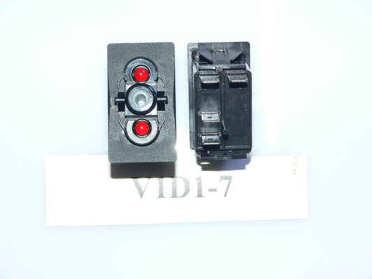 V1D1-7 Carling rocker switch  On/Off Single Pole, independent and dependent lamp.