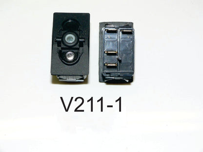 V211-1 Carling (ON)/OFF SP Momentary w/independent LED lamp in position #2, SR station select switch