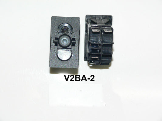 V2BA-2 Carling (ON)/OFF Momentary single pole rocker switch w/independent 24V lamp in position #1