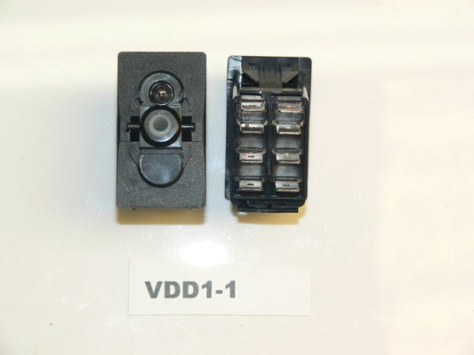 VDD1-1 Carling ON/ON double pole rocker switch w/independent lamp