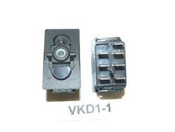 VKD1-1Carling (ON)/OFF/ON double pole rocker switch with 1 lamp