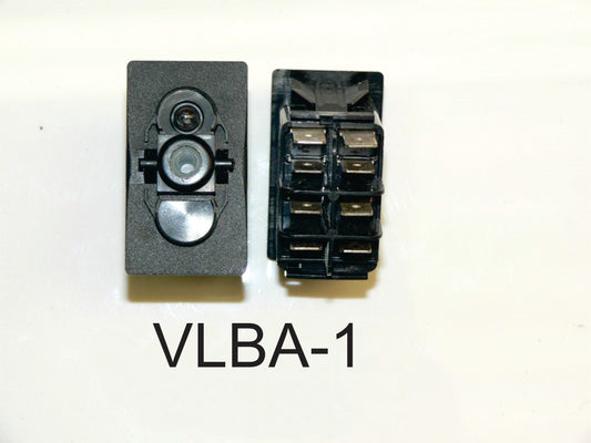 VLBA-1 Carling (ON)/OFF/(ON) double pole momentary rocker switch 24V single independent clear lamp. bow thruster