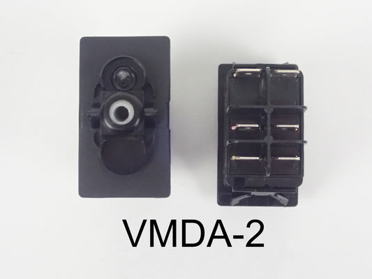 VMDA-2 OFF/ON/(ON) Doube pole rocker switch with independent clear lamp in position #1 generator start/run ignition