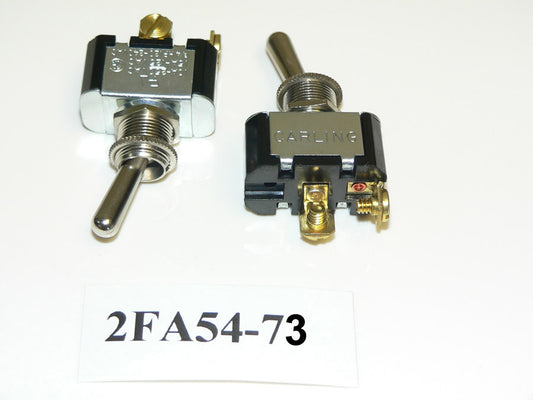ON/OFF Single Pole Chrome Toggle Switch. Old Sea Ray Part # 604645. Carling Part # 2FA54-73. 2 Screw Terminals