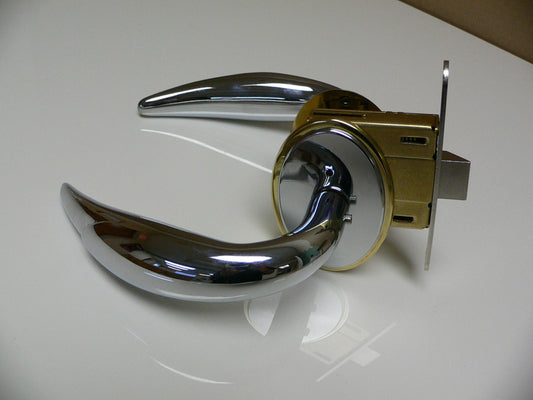 Cabin/entry door lockset, McCoy Swan Series Chrome/Brass