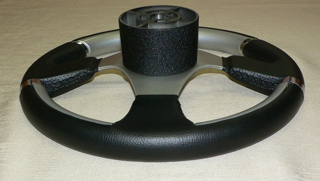 Custom High Quality Steering Wheel Leather grain with Silver