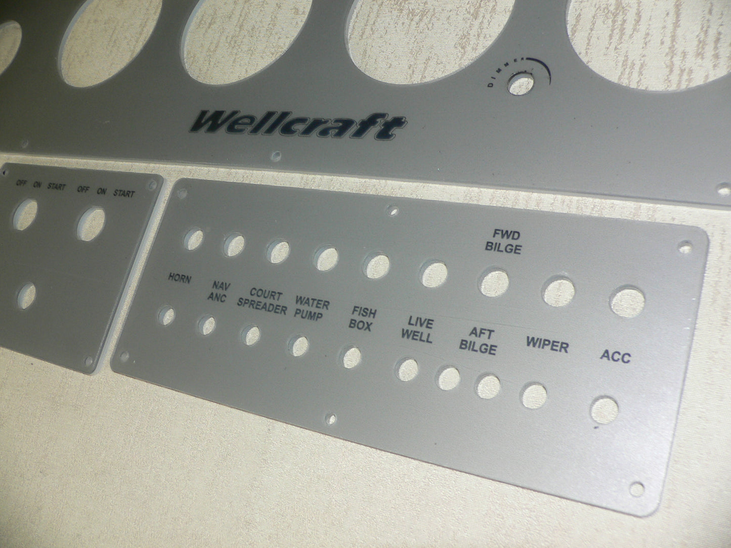 Wellcraft Reproduction Dash Panel set 1999 -2005 ish - many models