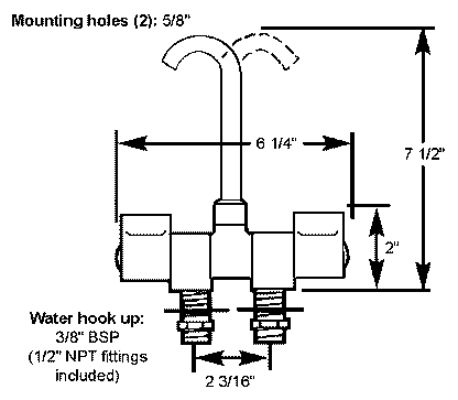 Scandvik Folding mixer faucet with tall J-spout