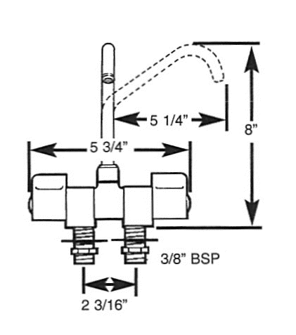 Scandvik folding mixer with double bend spout