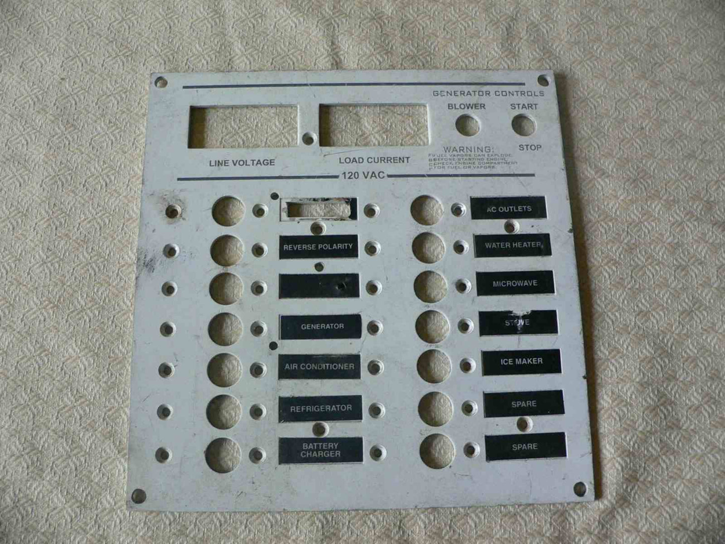 Donzi Dash Instrument Panel 15, 8-1/4"L x 8-1/2"H