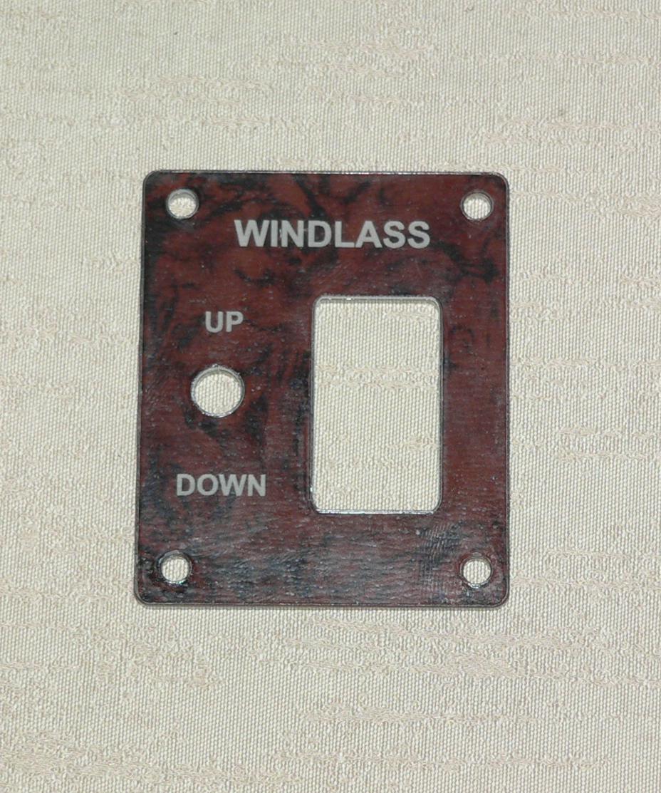 Windlass control - Rocker switch style 3" x 2.5" with indicator light provision