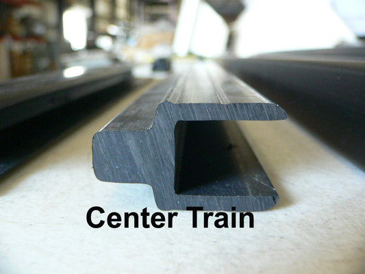 Sliding door track, Center Train Black - sold per foot (304.8mm)