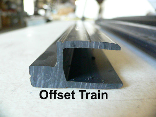 Sliding door track, Offset Train - Black sold per foot (304.8mm)